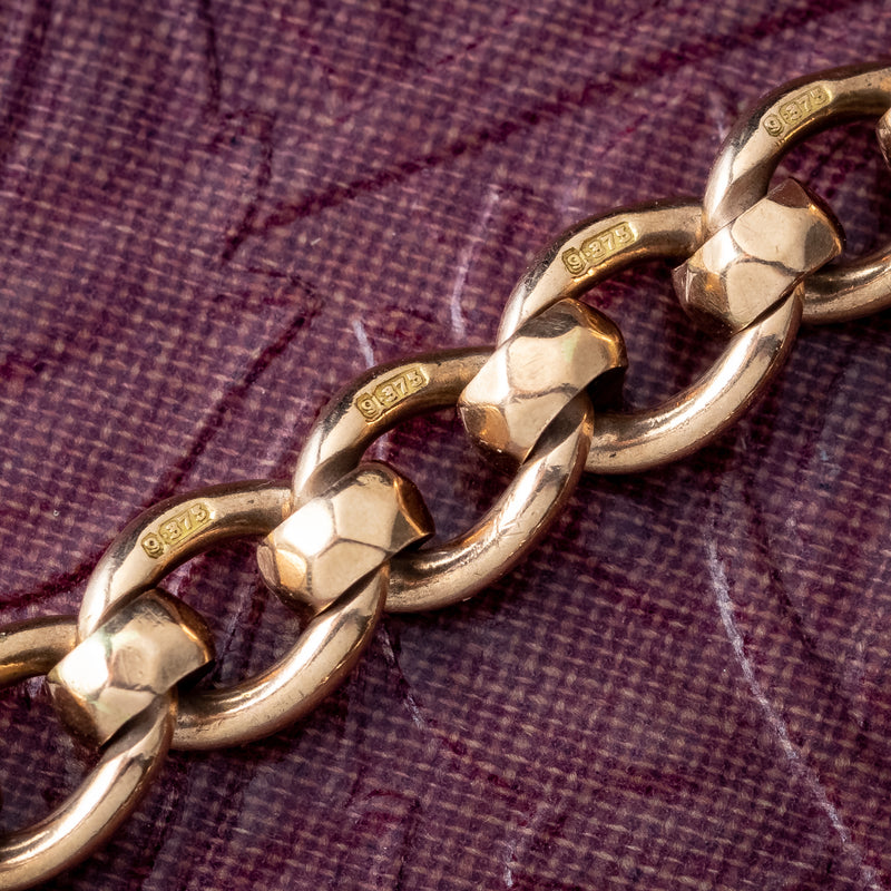 Antique Victorian Rollerball Albert Chain Bracelet 9ct Gold