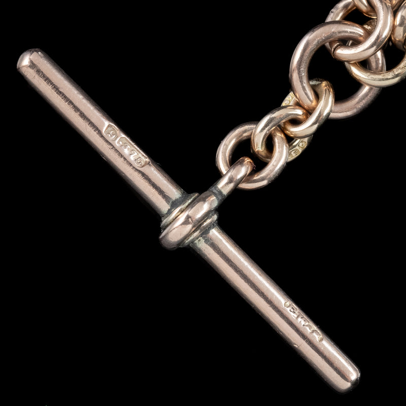 Antique Victorian Rollerball Albert Chain 9ct Gold