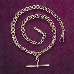 Antique Victorian Rollerball Albert Chain 9ct Gold