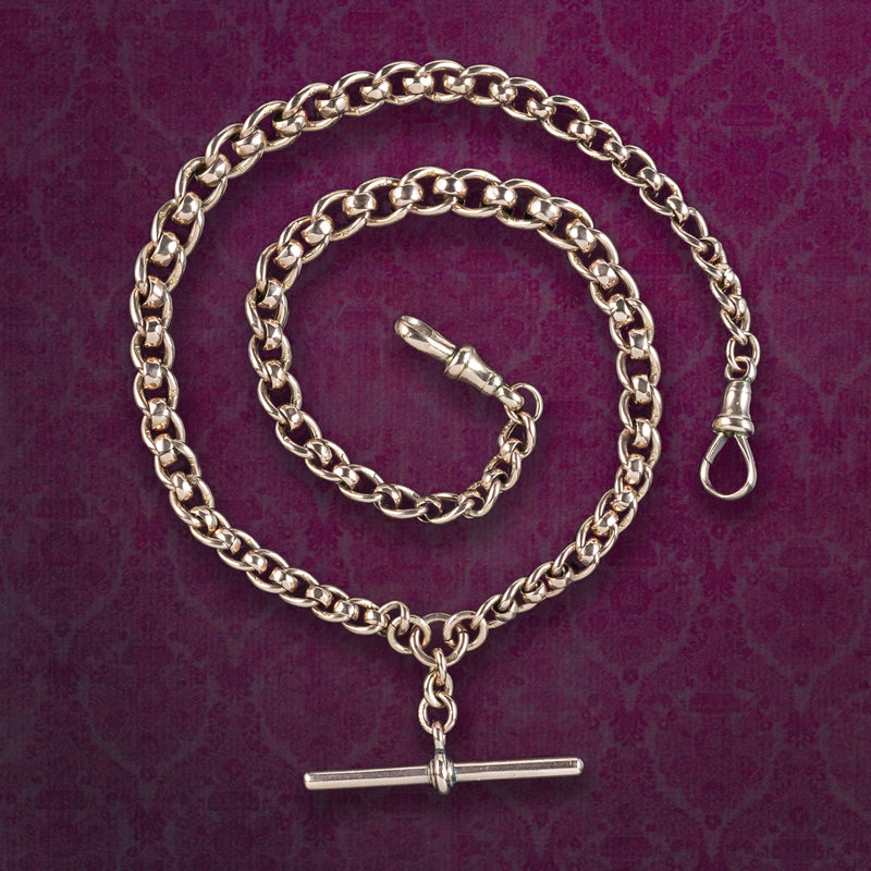 Antique Victorian Rollerball Albert Chain 9ct Gold