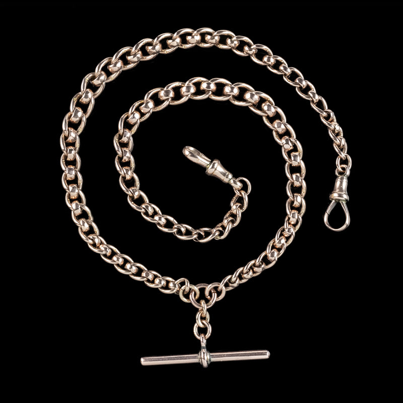 Antique Victorian Rollerball Albert Chain 9ct Gold