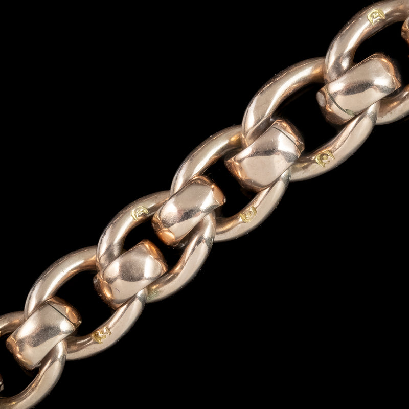 Antique Victorian Rollerball Albert Chain 9ct Gold