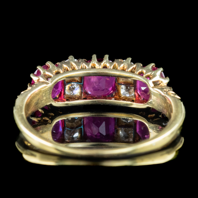 Antique Victorian Ruby Diamond Ring 1.4ct Ruby