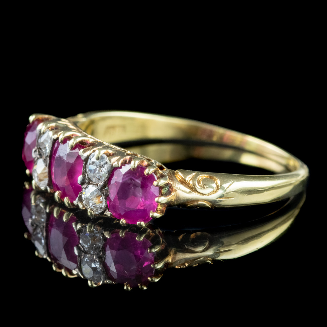 Antique Victorian Ruby Diamond Ring 1.4ct Ruby – Antique Jewellery Online