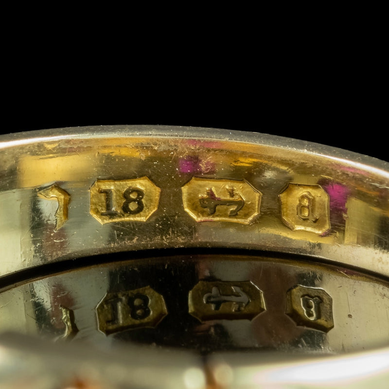 Antique Victorian Ruby Diamond Trilogy Ring Dated 1875