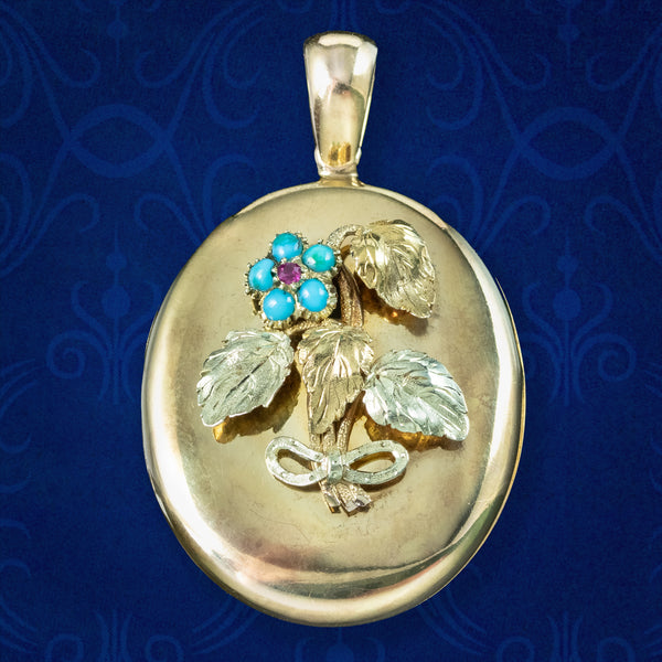 Victorian Turquoise Forget Me Not Locket 
