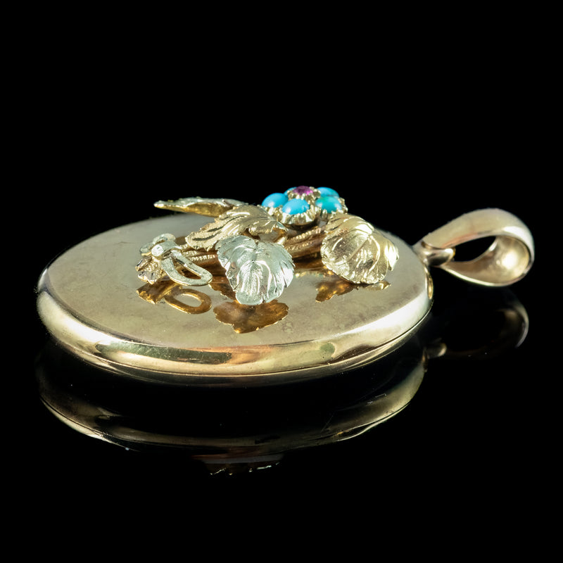 Victorian Turquoise Forget Me Not Locket 