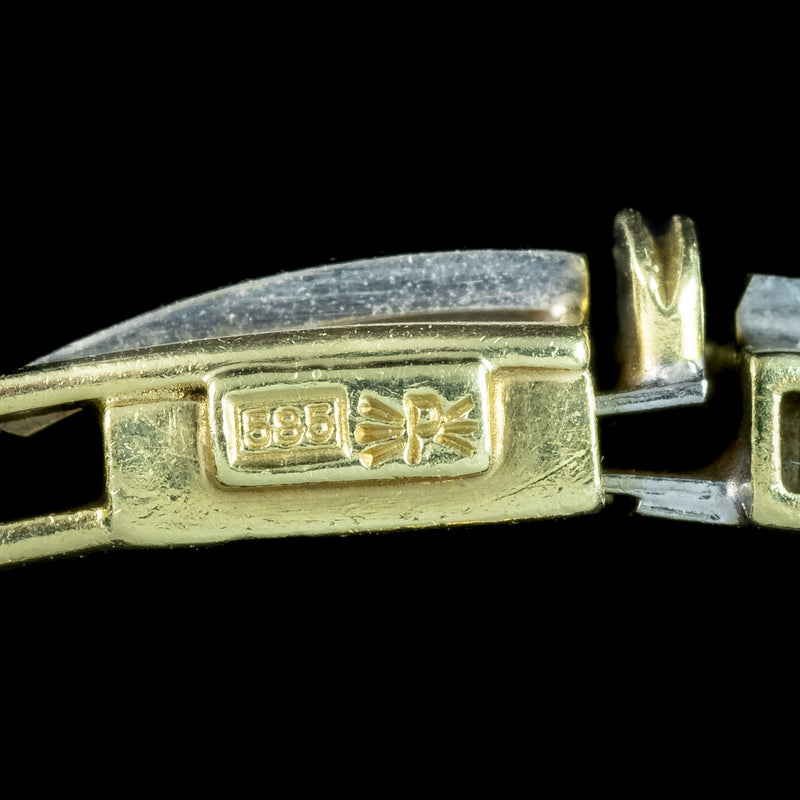 Art Deco Cabochon Amethyst Bracelet 14ct Gold