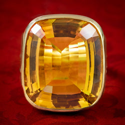 Art Deco Style Citrine Cocktail Ring 20ct Citrine Fred Ullman 