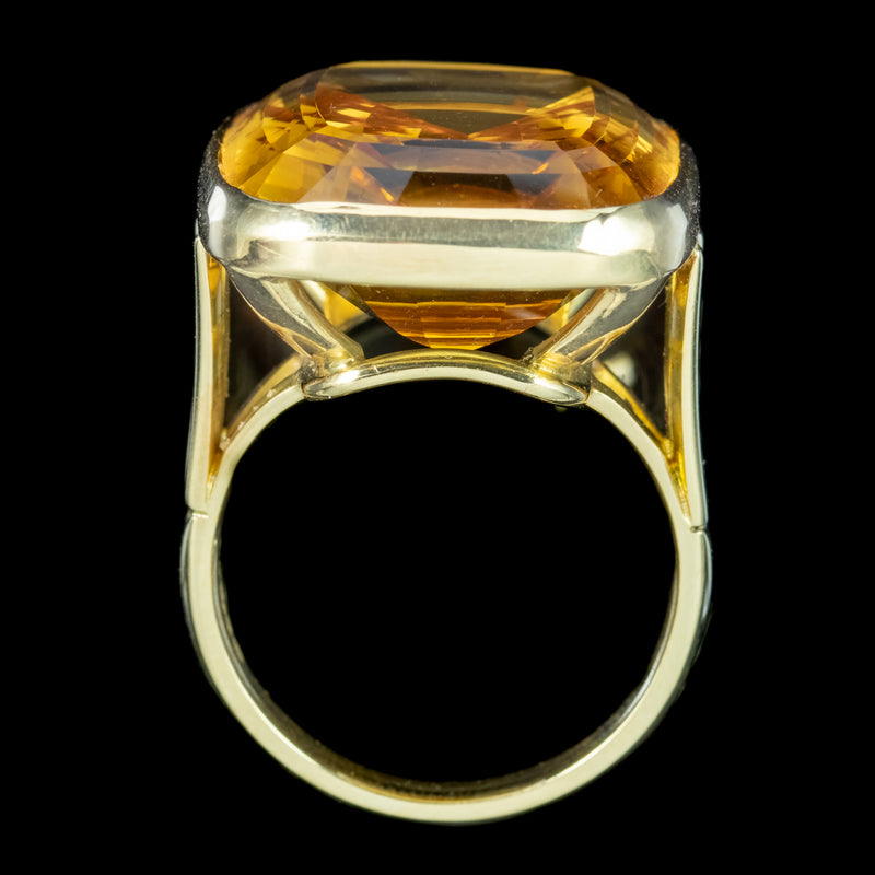 Art Deco Style Citrine Cocktail Ring 20ct Citrine Fred Ullman 