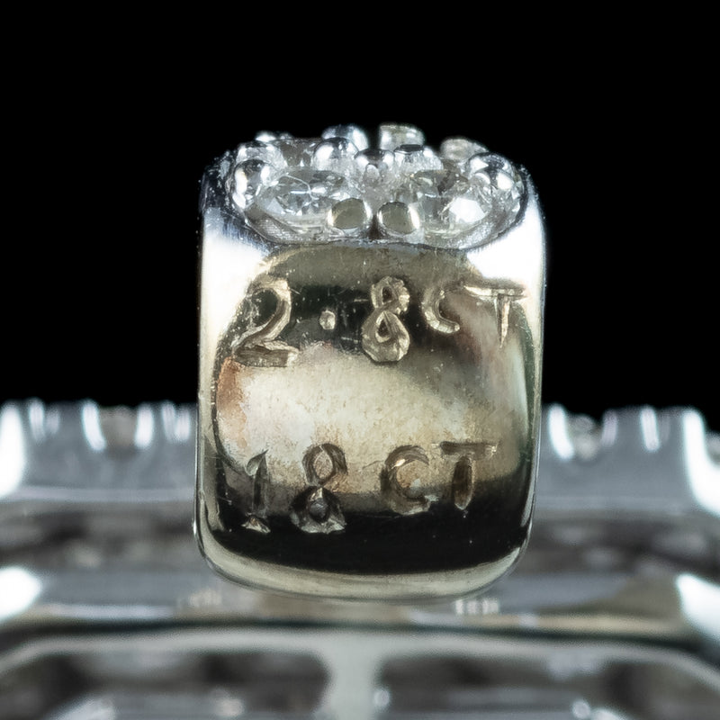 Art Deco Style Diamond Cluster Pendant 2.8ct Total