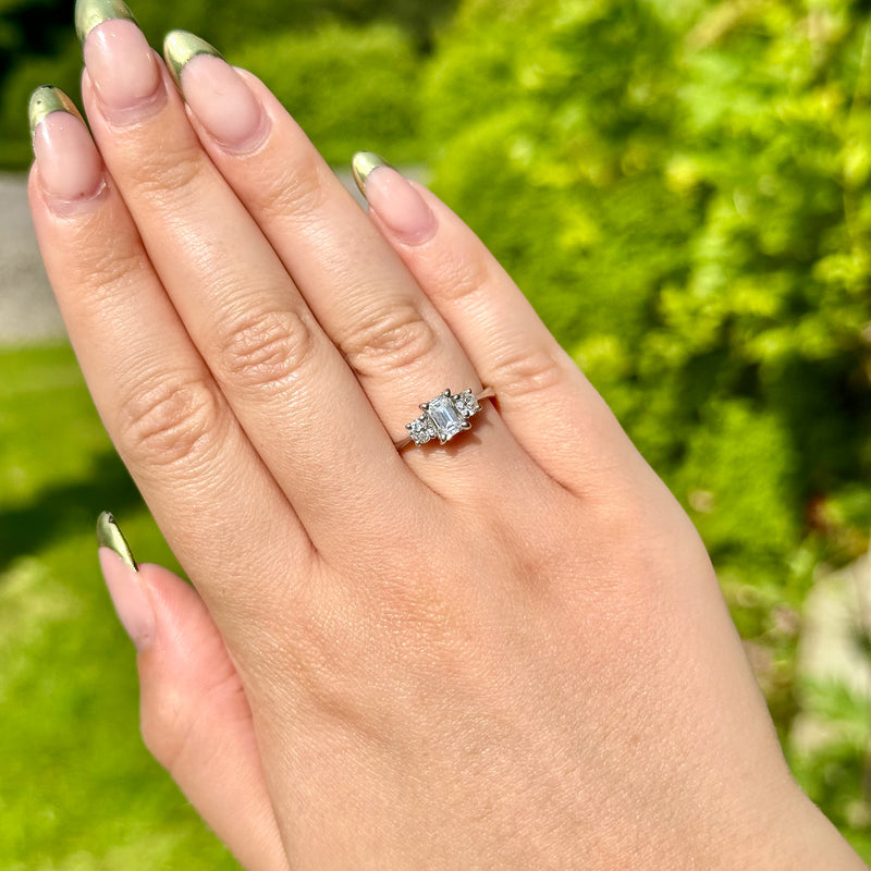 Art Deco Style Diamond Trilogy Ring 1.15ct Total