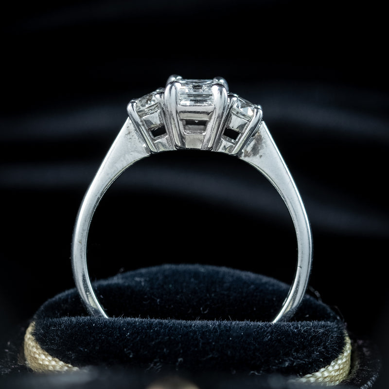Art Deco Style Diamond Trilogy Ring 1.15ct Total