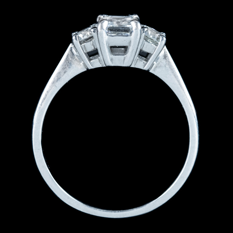 Art Deco Style Diamond Trilogy Ring 1.15ct Total