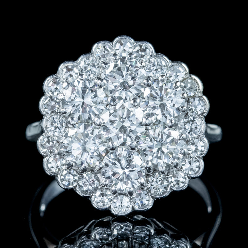 Platinum 0.35ct Diamond Flower Cluster Ring | Ernest Jones