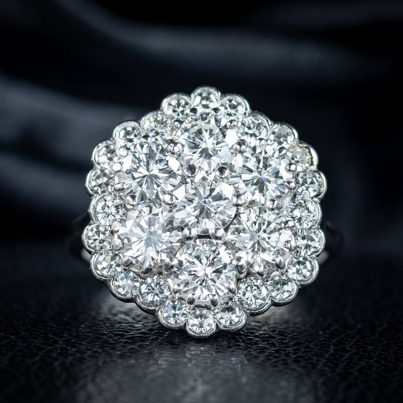 3.27ctw Antique Diamond Cluster Ring – Jewels by Grace