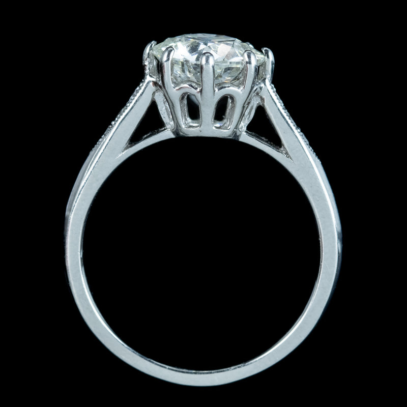 Edwardian Style Diamond Solitaire Ring 1.72ct Diamond With Cert