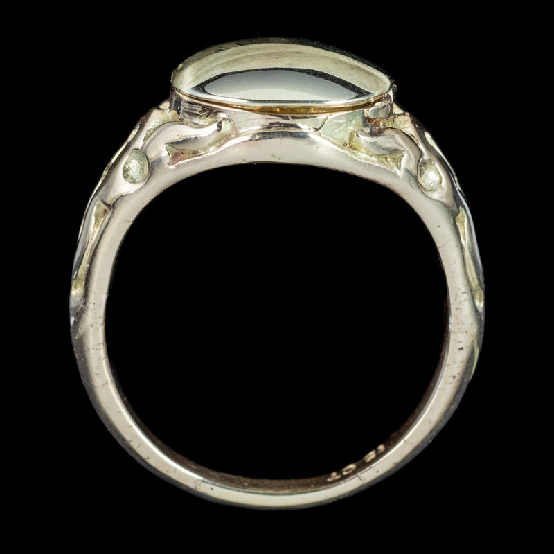Georgian Style Memento Mori Locket Ring With Diamond Skull 