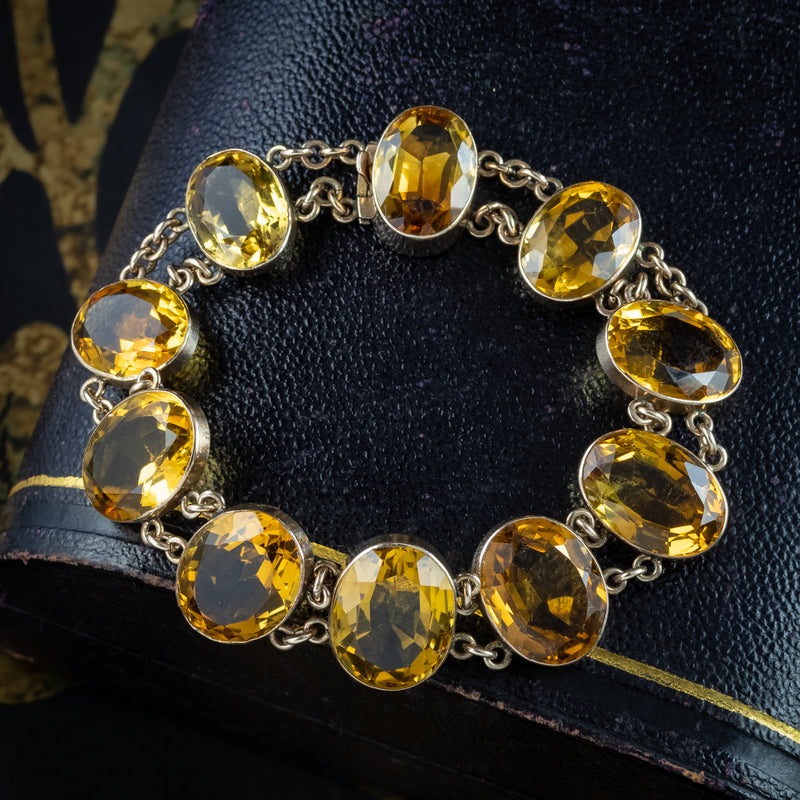 Antique Victorian Citrine Bracelet 15ct Gold 