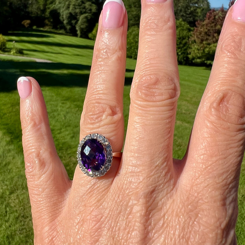Edwardian Style Interchangeable Multi-Gemstone Cluster Ring With Box
