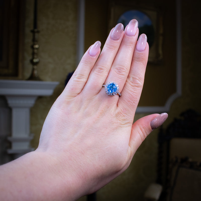 Interchangeable Multi-Gemstone Cluster Ring With Box