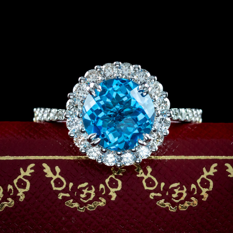 Interchangeable Multi-Gemstone Cluster Ring With Box