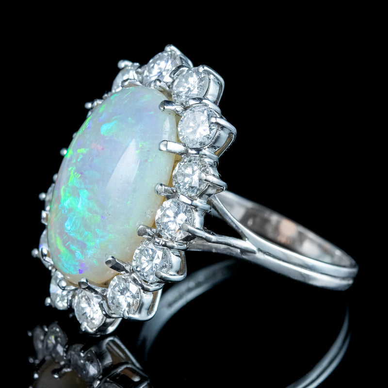 Opal Diamond Cocktail Ring 10ct Opal 