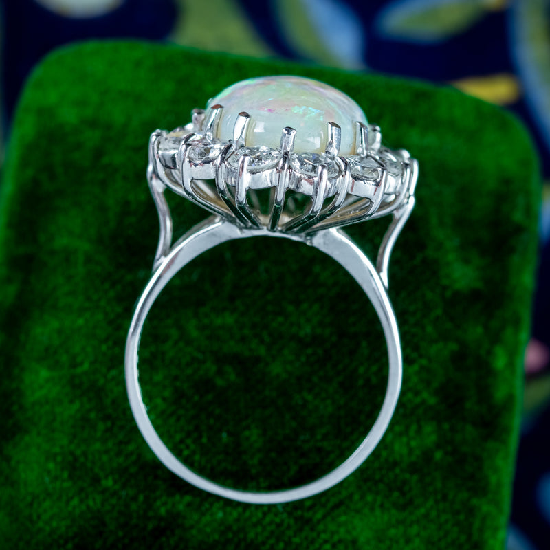 Opal Diamond Cocktail Ring 10ct Opal 