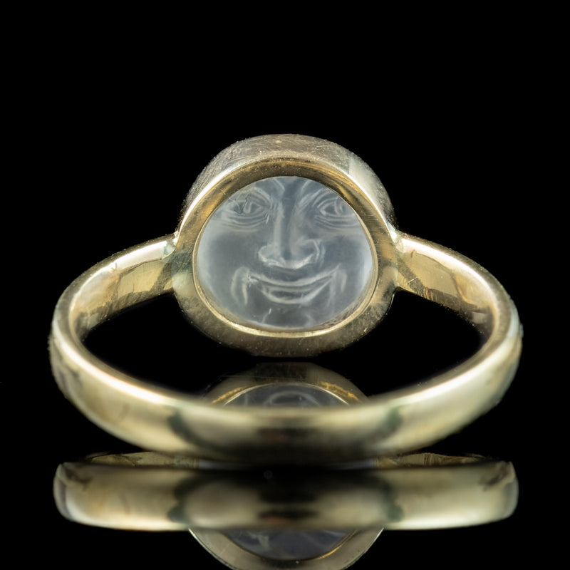 Victorian Style Man In The Moon Moonstone Ring 