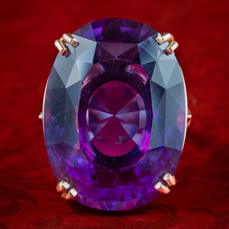 Vintage Amethyst Cocktail Ring 32ct Amethyst
