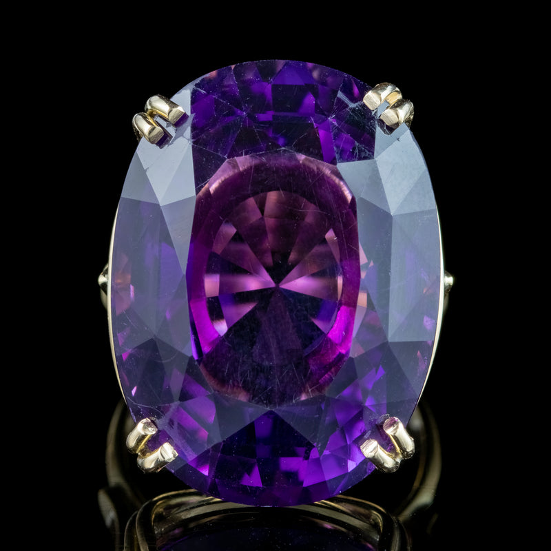 Vintage Amethyst Cocktail Ring 32ct Amethyst