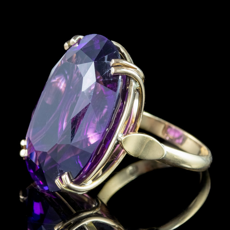 Vintage Amethyst Cocktail Ring 32ct Amethyst