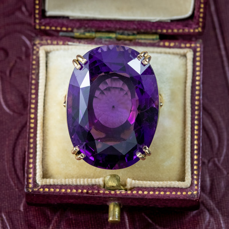 Vintage Amethyst Cocktail Ring 32ct Amethyst