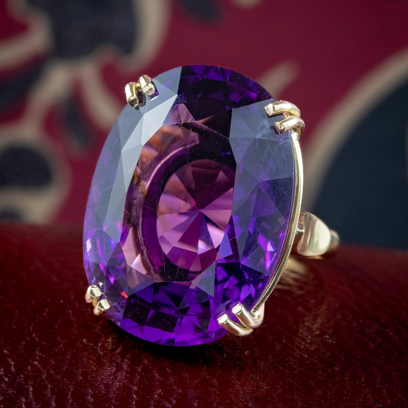 Vintage Amethyst Cocktail Ring 32ct Amethyst