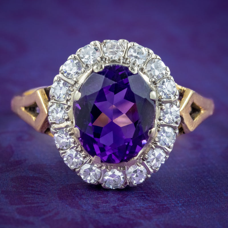 Buy Amethyst Vintage Ring 14K Gold Emerald Cut 3.21 Carats Online | Arnold  Jewelers