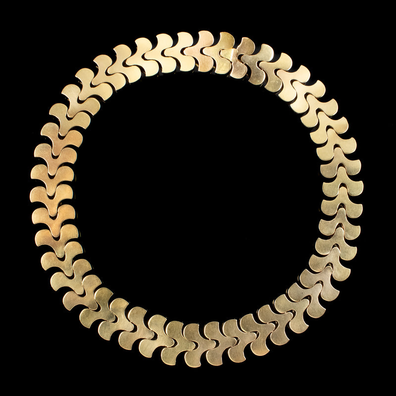 Vintage Choker Track Necklace 18ct Solid Gold