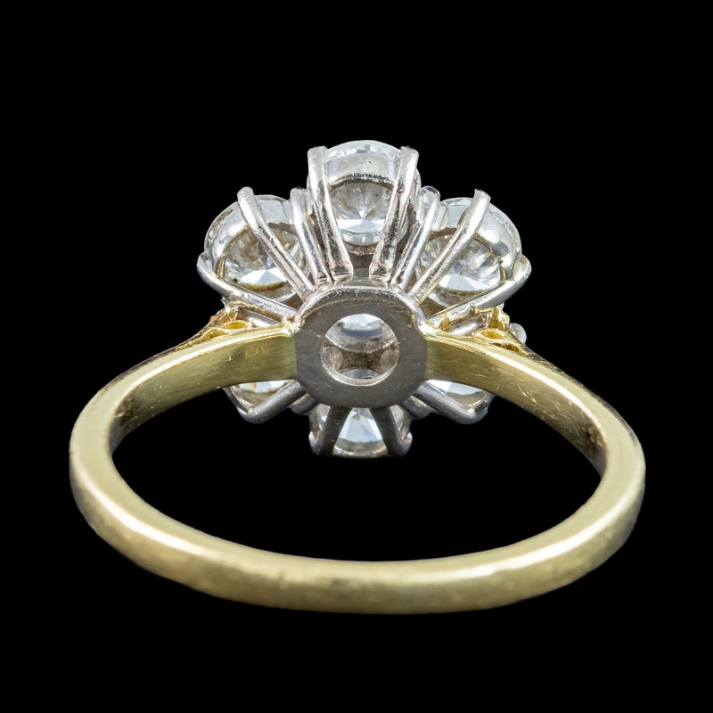 Vintage Diamond Cluster Ring 2.1ct Total Dated 1962