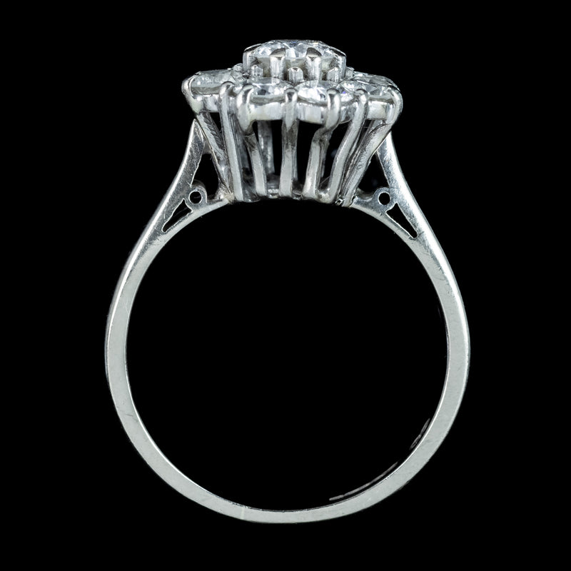 Vintage Diamond Daisy Cluster Ring 1.7ct Total
