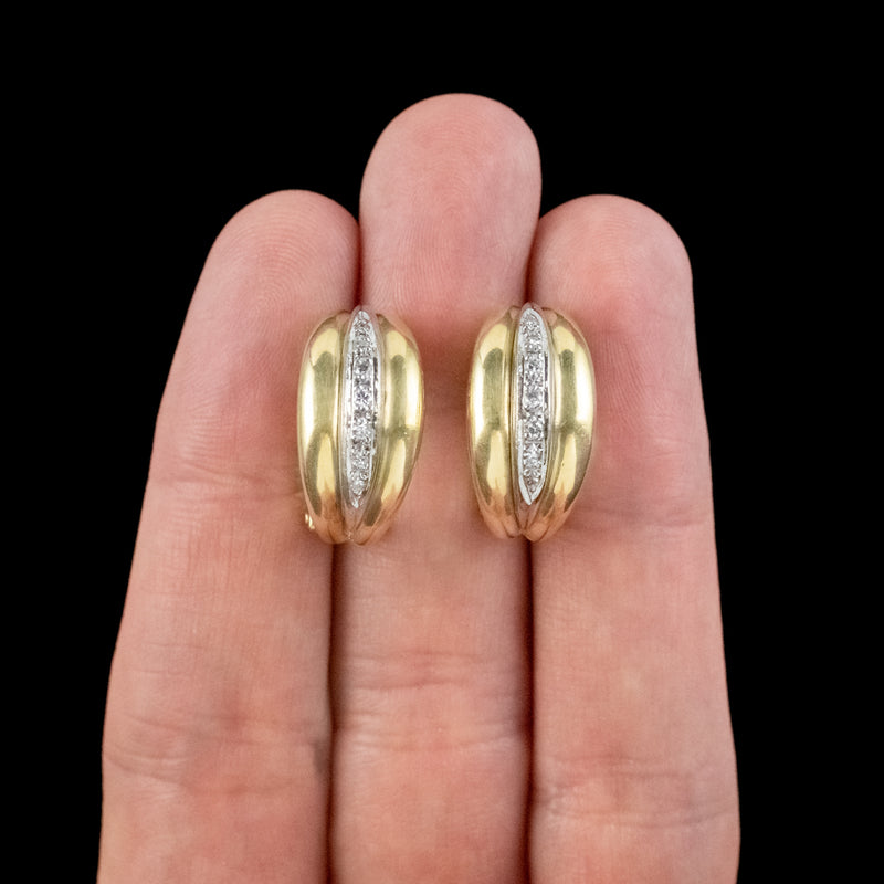 18k Gold Filled Flat Half Hoop Earrings