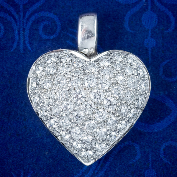 Vintage Diamond Heart Pendant 18ct Gold 0.50ct Of Diamond