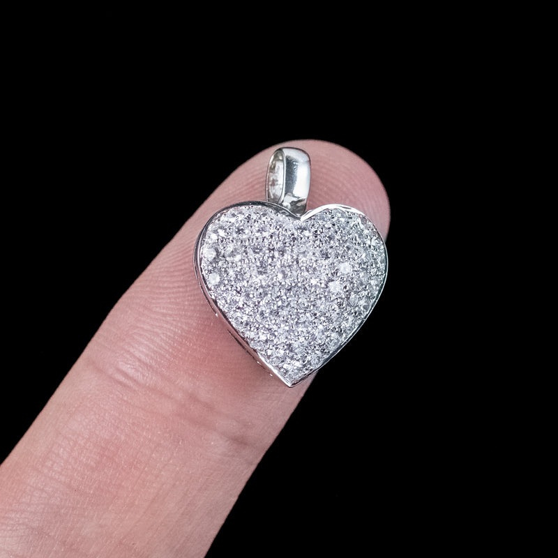 Vintage Diamond Heart Pendant 18ct Gold 0.50ct Of Diamond