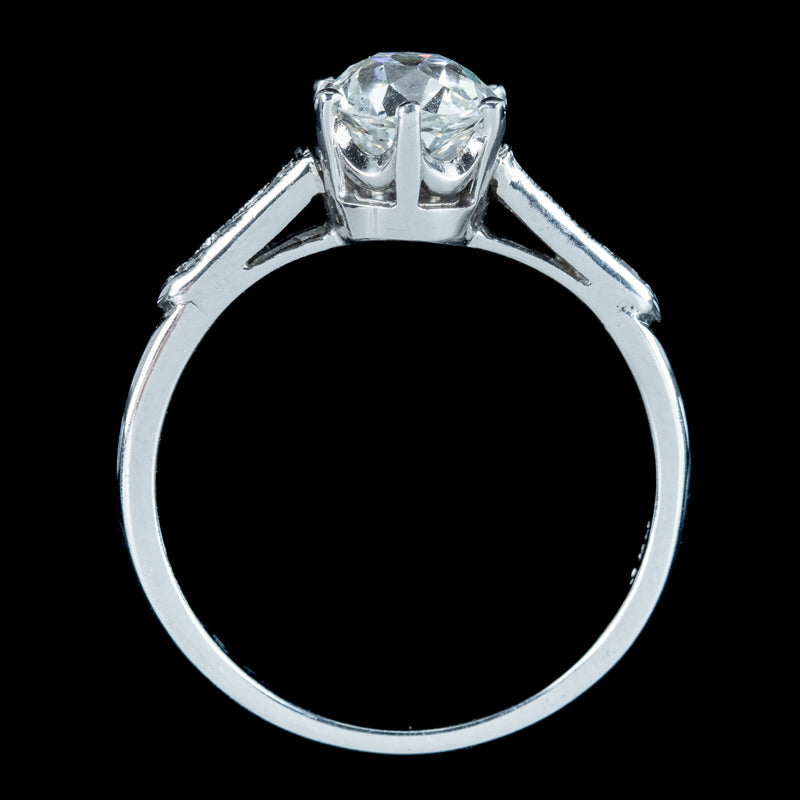 Vintage Diamond Solitaire Ring 1.25ct Diamond With Cert