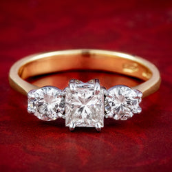 Vintage Diamond Trilogy Ring 1ct Total 