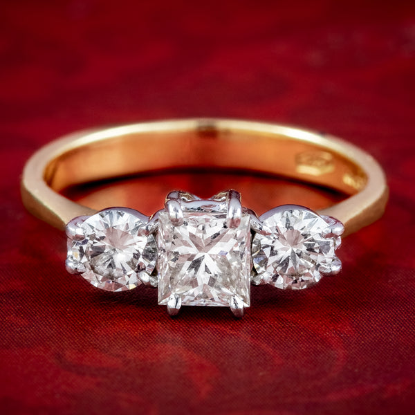 Vintage Diamond Trilogy Ring 1ct Total 