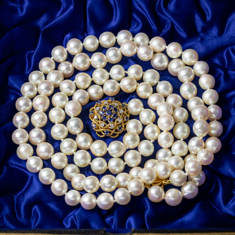 Sapphire Diamond Simulant Vintage Necklace & Earrings Set - Lovisa