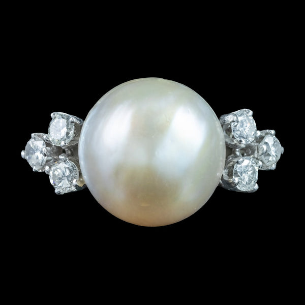 Vintage Pearl Diamond Cocktail Ring