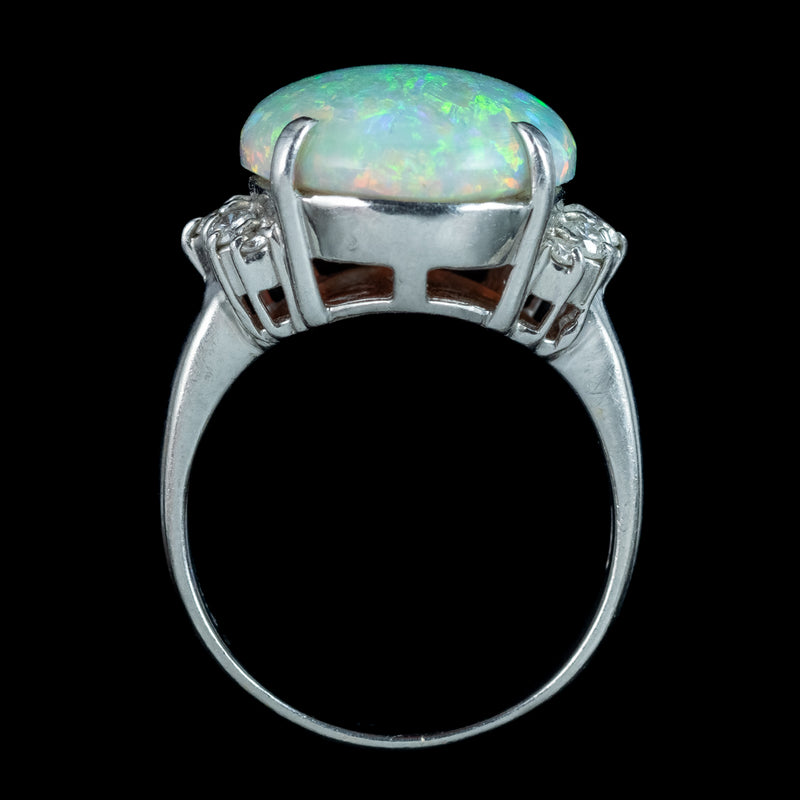 Vintage Opal Diamond Cocktail Ring 9.38ct Natural Opal