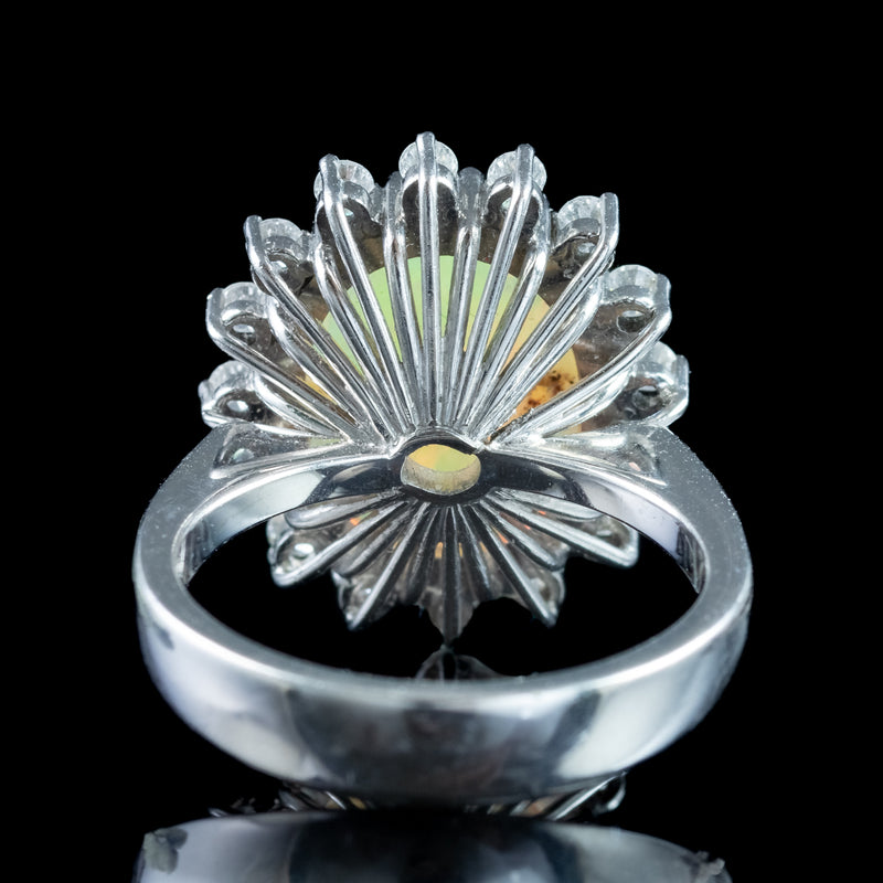 Vintage Opal Diamond Ring 4.5ct Natural Opal With Box