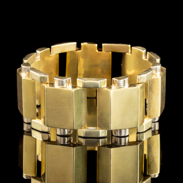 Vintage Retro Tank Bracelet 18ct Gold