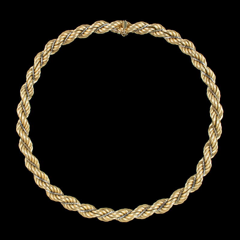Vintage Rope Twist Chain Necklace 9ct Gold Dated 1979